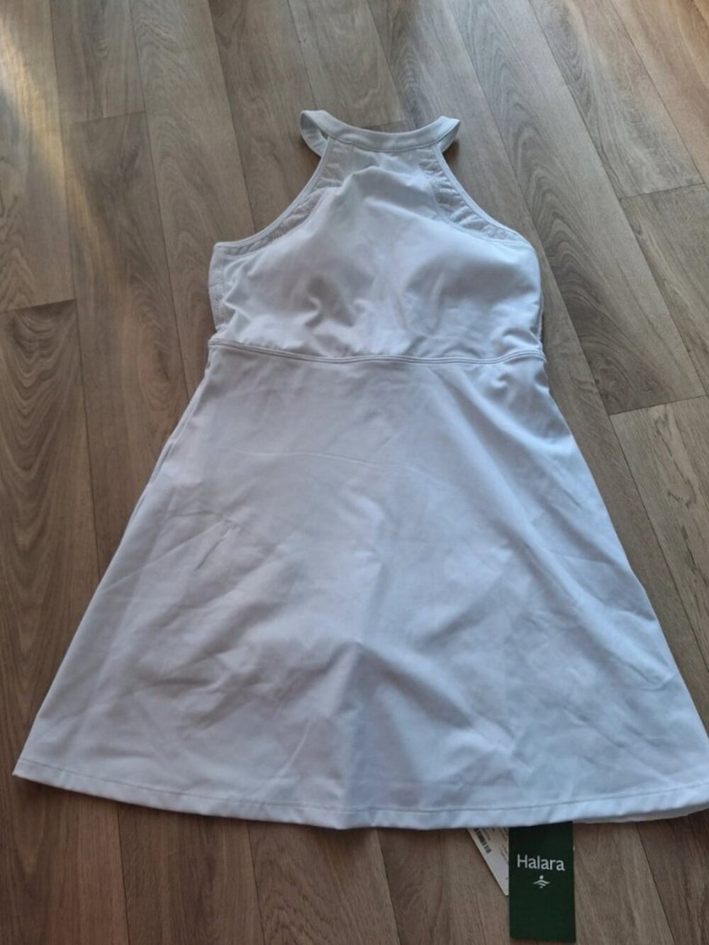 Women's White Sleeveless High Neck Active Dress Size S